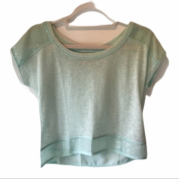 Hollister Ice Mint Green Crop Top - Picture 1 of 4